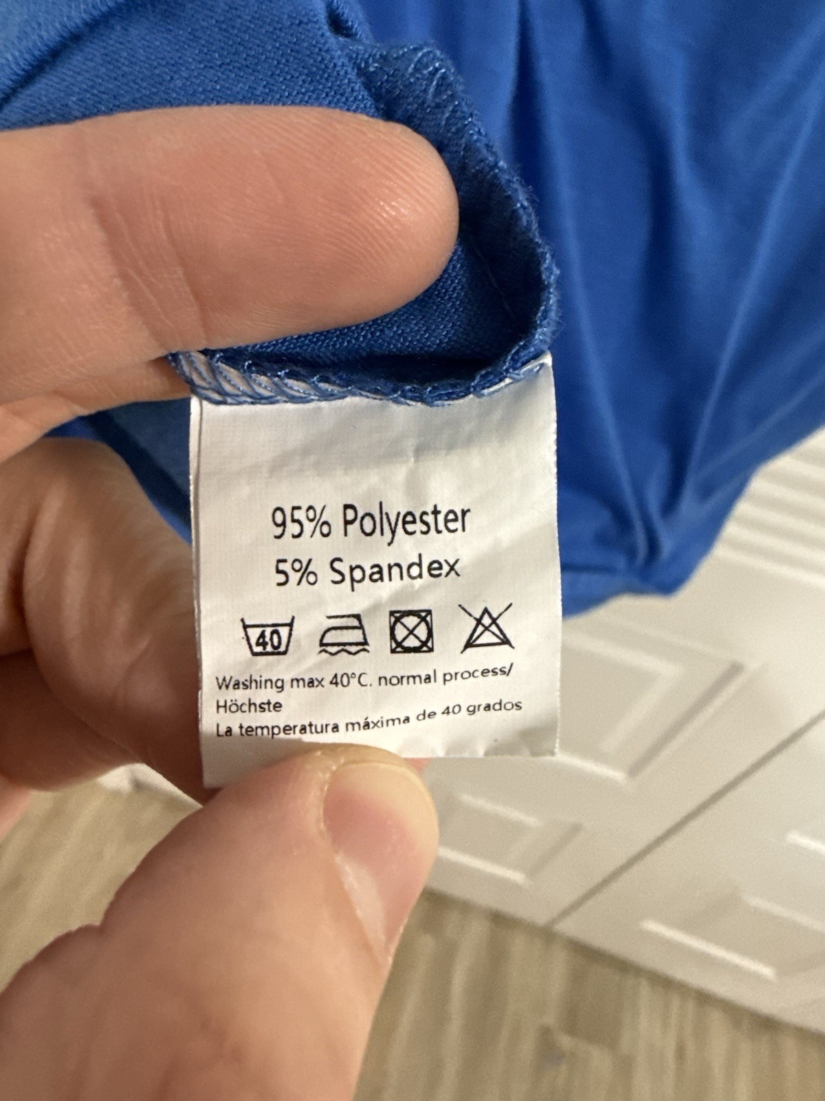 Botan Men’s L Blue Crew Neck Sleeveless Tank Solid Stretch Poly Spandex gallery