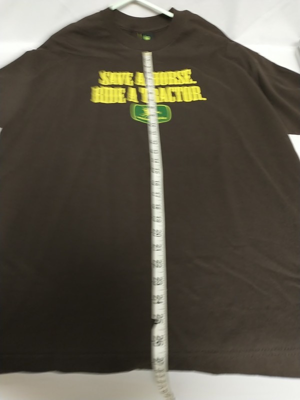John Deere Shirt Size XL BROWN Short Sleeve Logo Save a Horse Ride A Tractor gallery