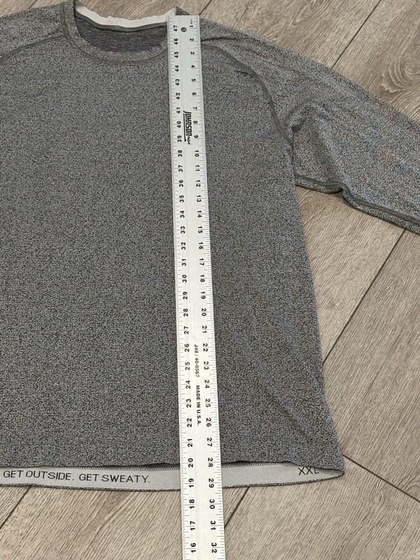 Lululemon Mens Time To Get Dirty Get Outside Get Sweaty Long Sleeve Grey 2XL XXL gallery
