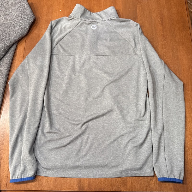 Vineyard Vines Performance 1/4 Zip Mens Medium Gray w Blue Accents Pullover gallery