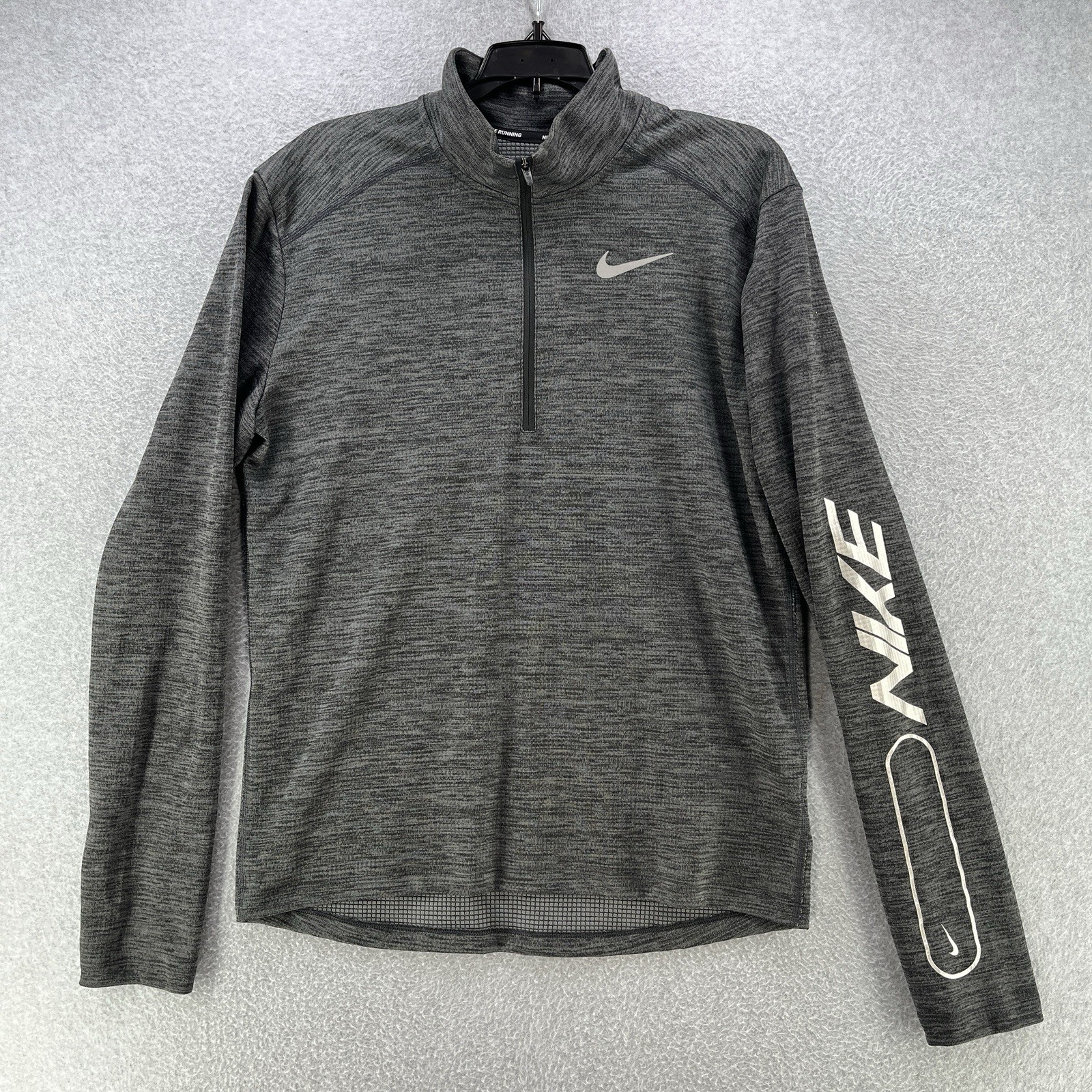 Nike Running Mens Pullover Sweater Medium M Dri-Fit 1/4 Zip Gray Activewear gallery