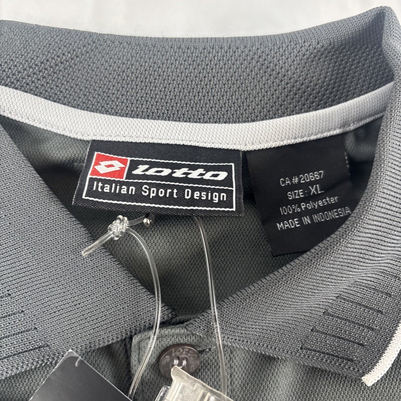 Lotto Men’s Shirt Italian Sport ATP Pulsar Black Gray (E2010) New With Tags Nos gallery