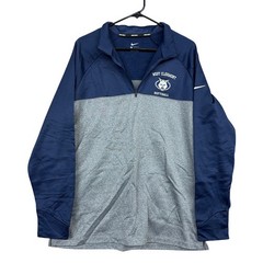 Nike Golf Mens Quarter Zip Fleece Pullover Navy Blue Gray Polyester Large