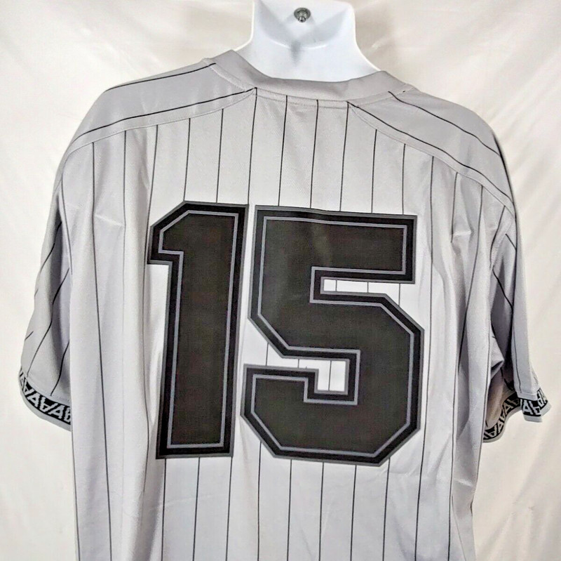 Alphalete Varsity Baseball Jersey T Shirt 15 XL Gray Pin Striped NFL New Graphic gallery