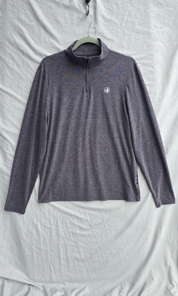 Body Glove Shirt Mens Medium Gray 1/4 Zip Mock Neck Long Sleeve Pullover