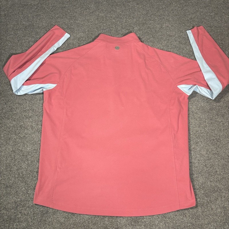 Peter Millar Surge Soft Shield 1/4 Zip Mens XL Golf Pullover Pink Salmon gallery