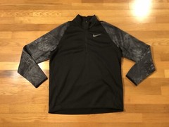 New L Nike RealTree Sample Therma 1/4 Zip Pullover Black AJ7330-010 Men