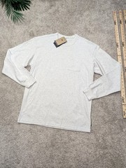 $50 Nike Move Shirt Mens S Small Gray Pocket Tee Crew Long Baggy 100% Cotton NWT