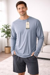 Ascend Performance Men’s Blue Long Sleeve Moisture Wicking UPF 30+ T-Shirt XXL