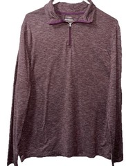 J.Crew Performance Top L Purple Quarter Zip Stretch Athletic Pullover Preppy
