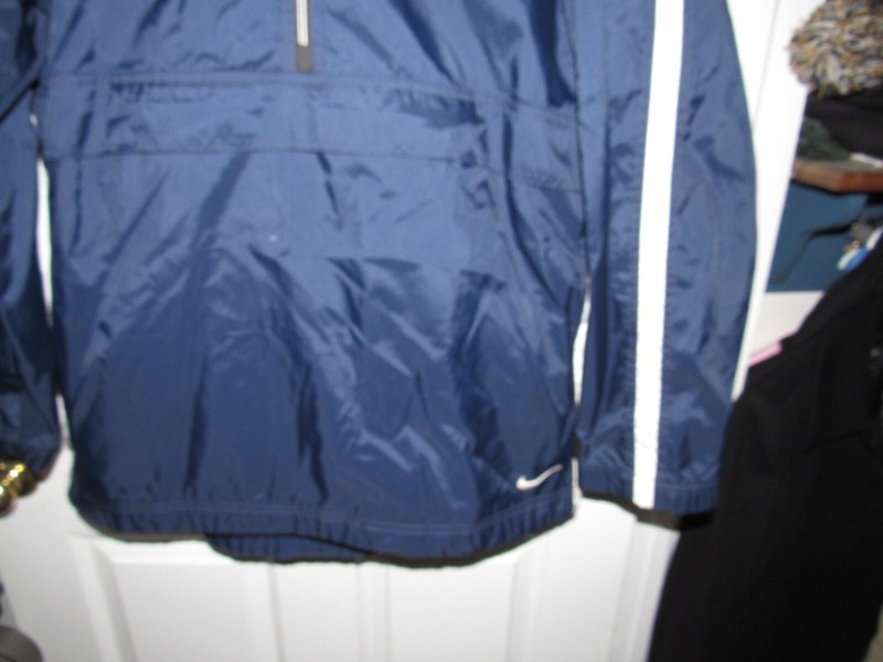NIKE Golf Wind Rain Jacket Pullover Hooded Lined Toggle Waist Pockets Blue LARGE gallery