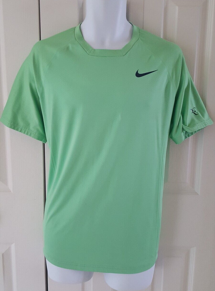 Nike Roger Federer "RF" Tennis Polo Shirt L, Light Green
