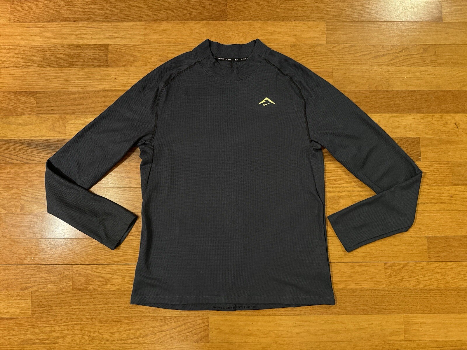 New M Nike Trail Waffle Knit Long Sleeve Dri-Fit Shirt Teal Green FB8597-328 Men gallery