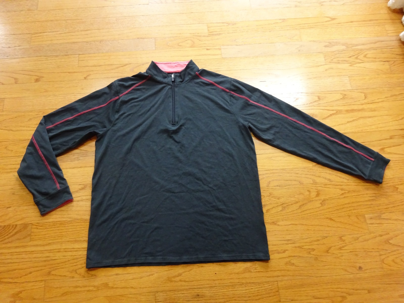 Tasc Performance Shirt Mens L Gray Bamboo 1/4 Zip Pullover Activewear FLAW gallery
