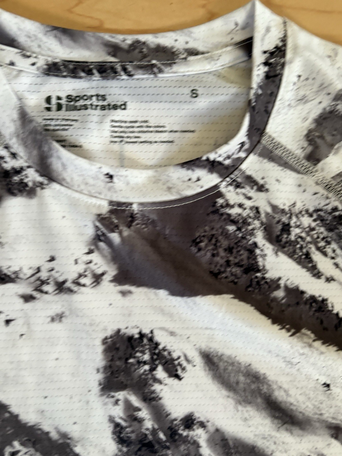NEW SPORTS ILLUSTRATED white Gray Marble Print T-shirt Athletic Size S Men AB13 gallery