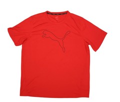 Puma Shirt Mens 2XL XXL Red DryCELL Performance Cat Logo Athletic Tee Top