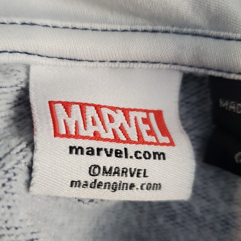 Marvel Captain America Large Blue Space Dye Quarter Zip Pullover Shield Logo gallery