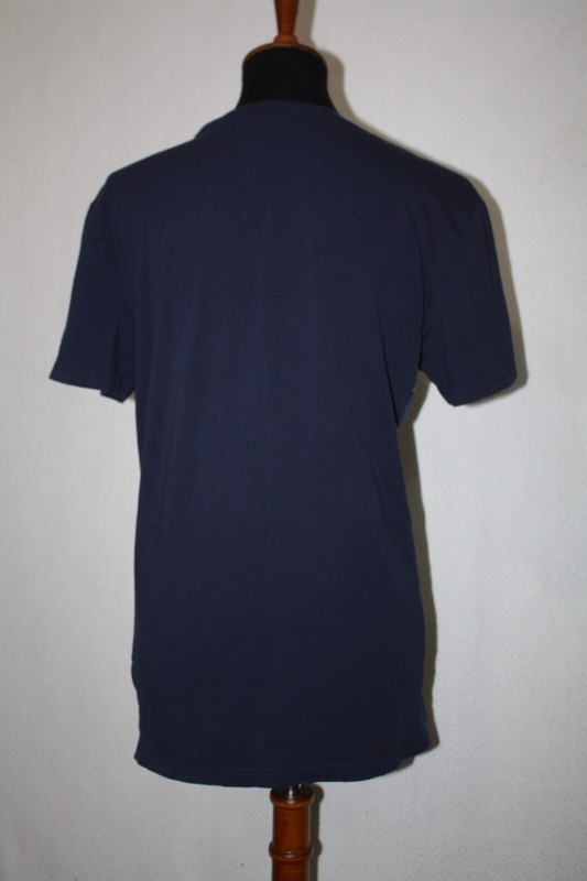 G Star Raw Sz S Dark Blue Knit Spell Out T-Shirt Blue Camo Accents gallery