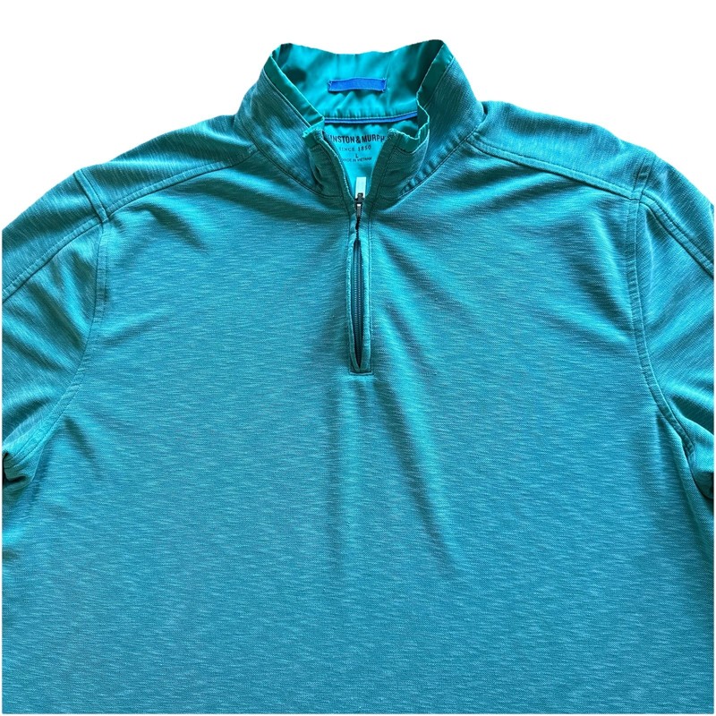 Johnston & Murphy 1/4 Performance Pullover Shirt Mens L Green MODAL Golf Stretch gallery