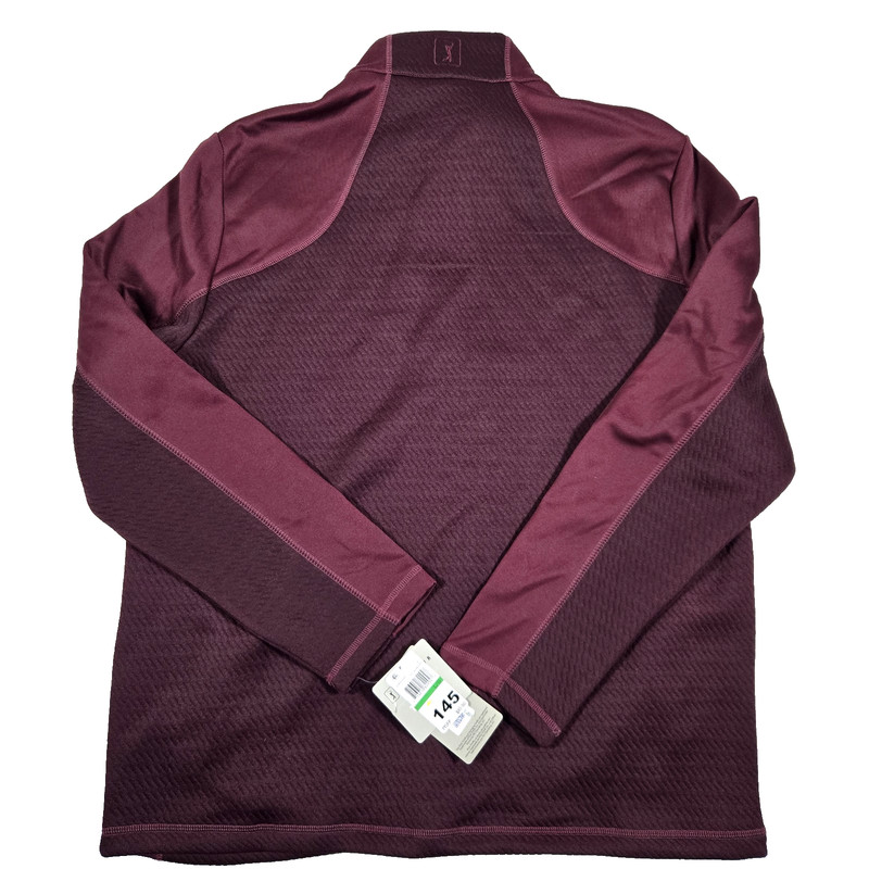 PGA Tour Men's Large Golf Thermal Stretch Burgundy 1/4 Zip Pullover Jacket New gallery