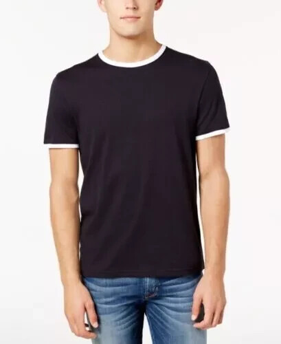 bar III Mens Contrast Basic T-Shirt Black 100% Cotton Size Small **New w/Tags** gallery