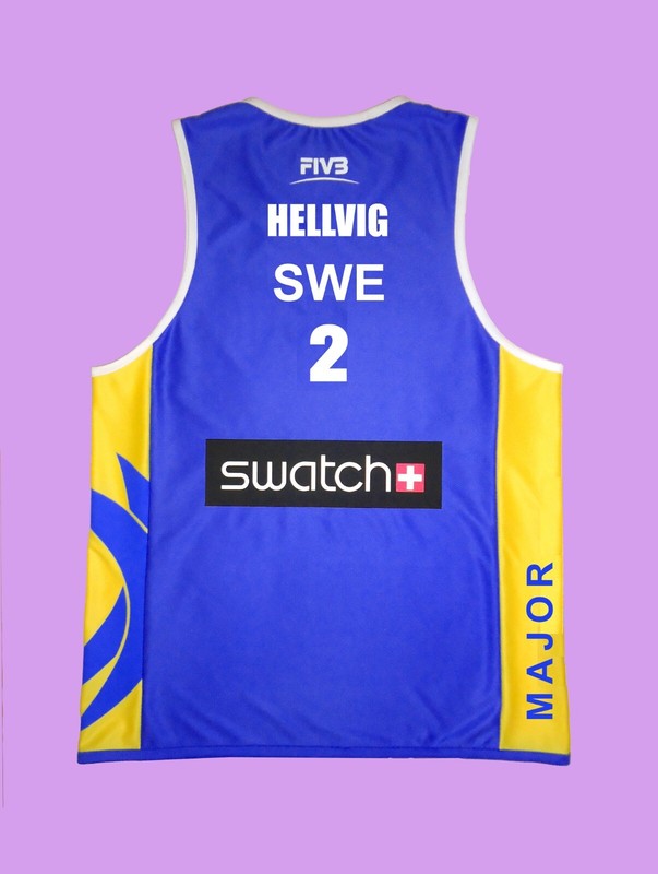 Beach Volleyball Jersey ÅHMAN/HELLVIG Blue/Yellow Size S, M, L, XL, 2XL New gallery