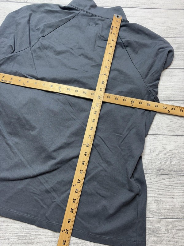 Calvin Klein Pullover Mens Large Gray Long Sleeve 1/4 Zip Mock Neck Top gallery