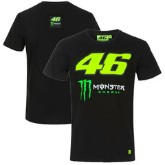 Valentino Rossi MotoGP T-Shirt Men’s VR46 Black Monster Energy Top – New