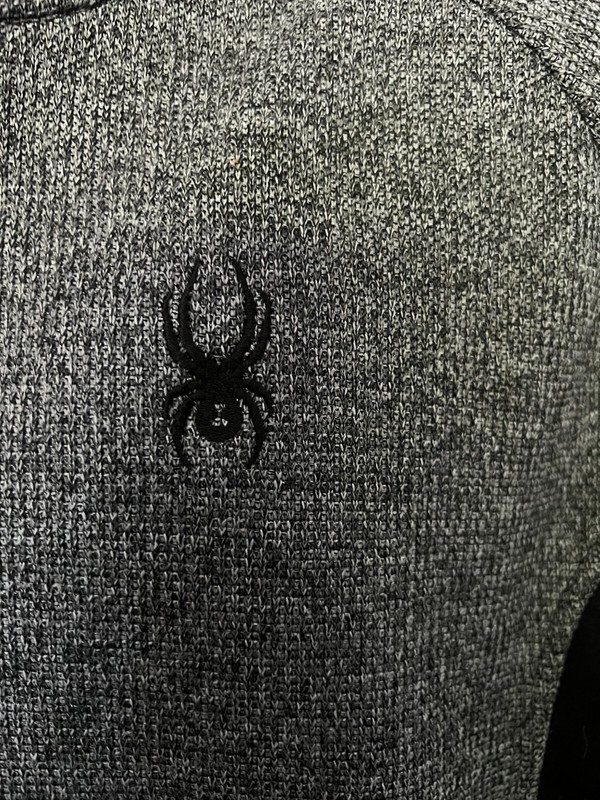 Spyder Outbound Half Zip XL Pullover Sweater Knit Black Gray Fleece Lined Fitted gallery