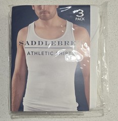 Saddlebred Mens Large Athletic Shirts Pack Of 3 Size 42-44 Combed Cotton New NIP