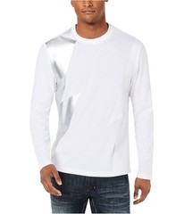 I.N.C Mens Lightning Basic T-Shirt, white, XL