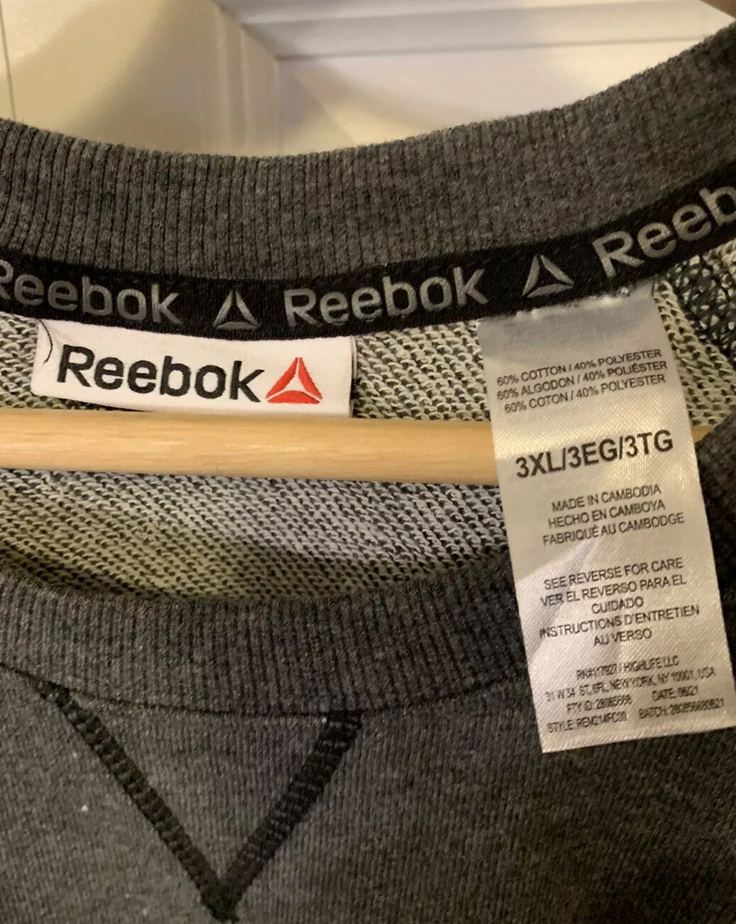 New Reebok Men’s Sz XXXL Cruise Control Crew Sweatshirt Gray NWT gallery