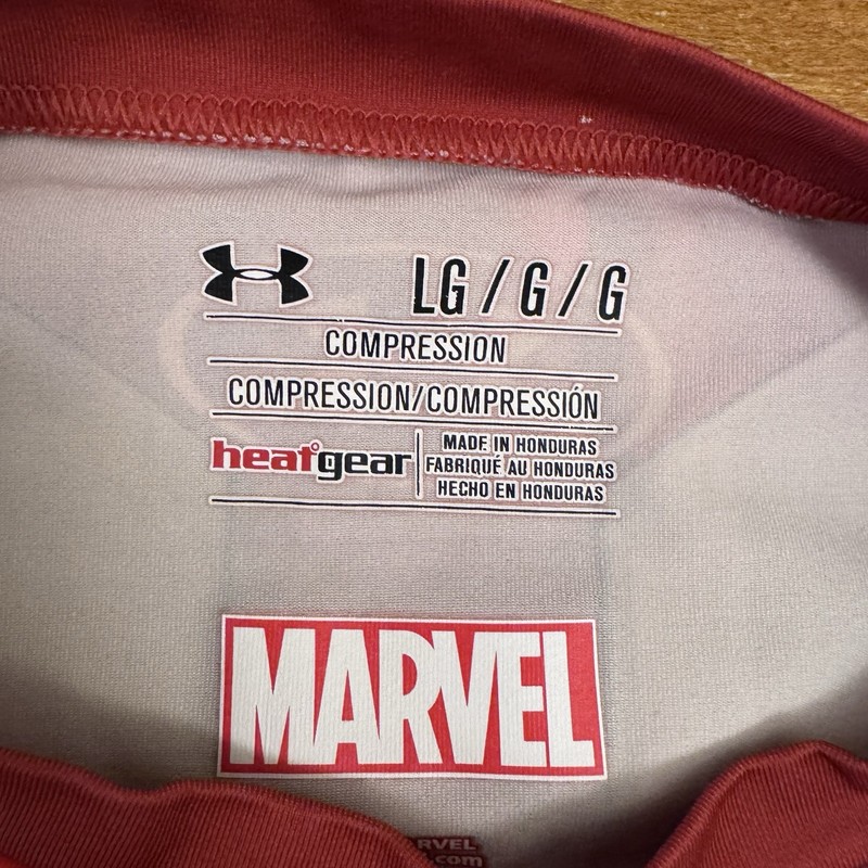 Marvel Under Armour Iron Man Shirt Mens Large Red Gold Compression HeatGear gallery