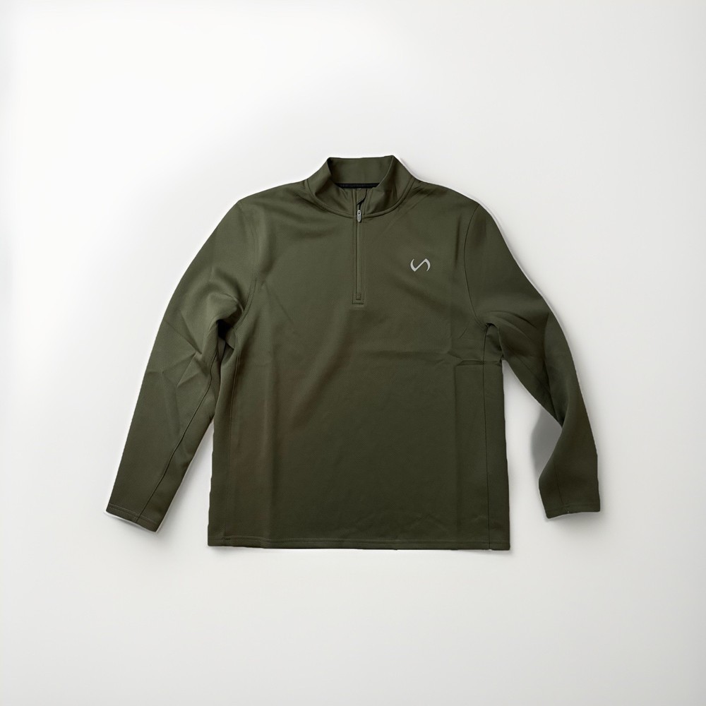Mens TLF Quad Tech Marshland Performance Pullover Quarter Zip Large