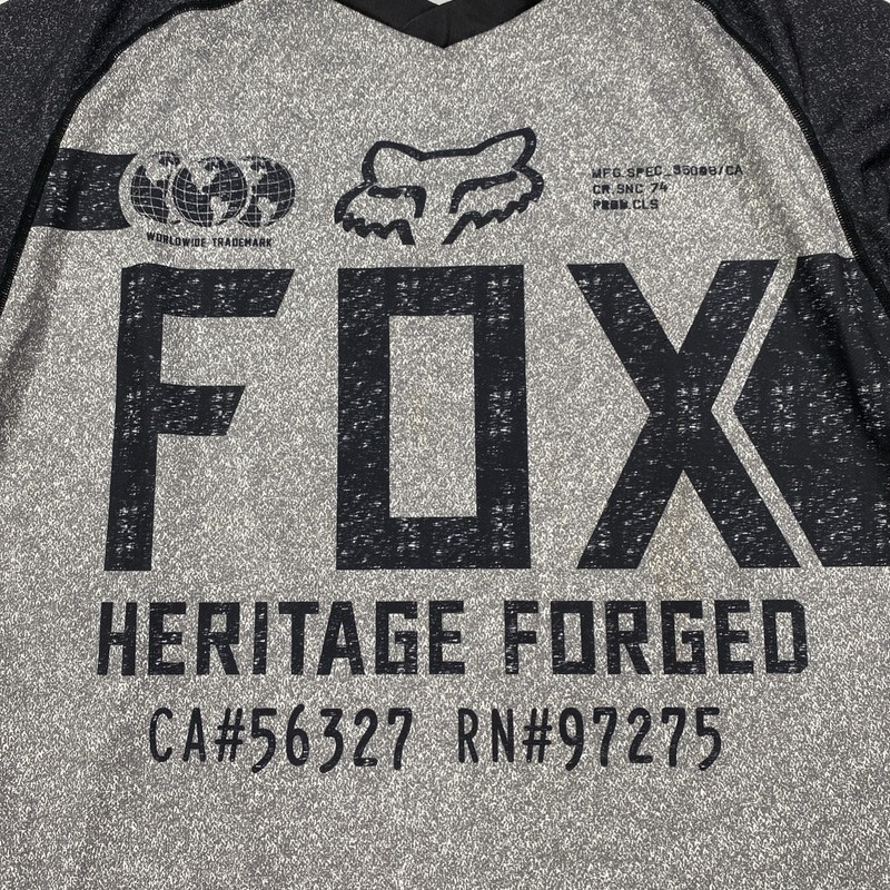 Fox Racing Jersey Mens L Gray Heritage Forged MTB Shirt Short Sleeve Motocross gallery