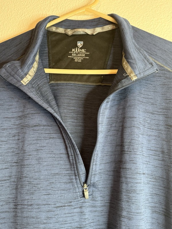KUHL Mens Alloy 1/4 Zip Pullover Hiking Outdoor Top Base Layer Blue - XL gallery