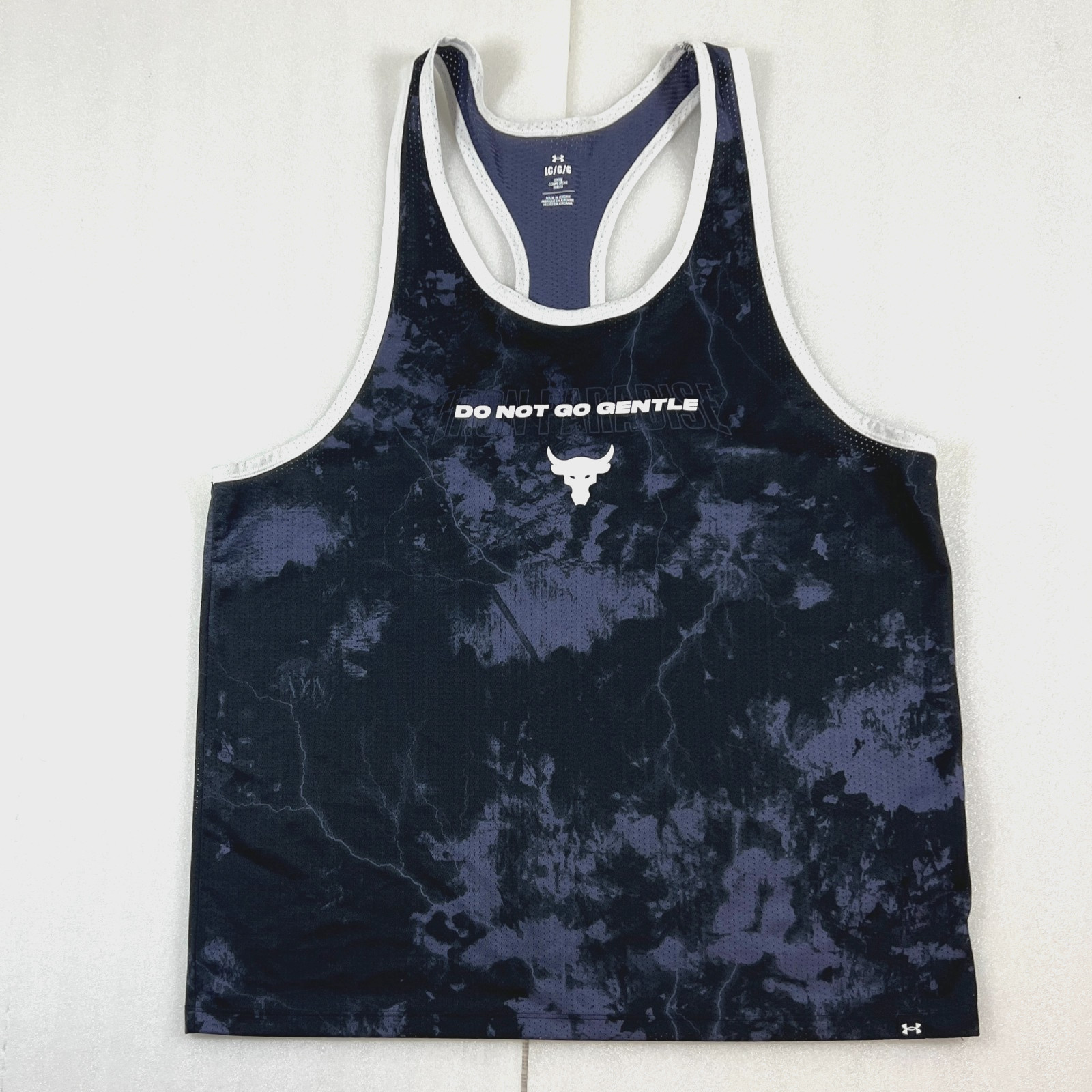 Under Armour Project Rock Mesh Tank Top Men's Large "Do Not Go Gentle" BodyBuild gallery