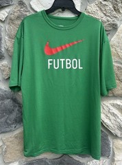 Nike Fit Dry Mens Shirt Size M Futbol Soccer Green Red Performance Lightweight