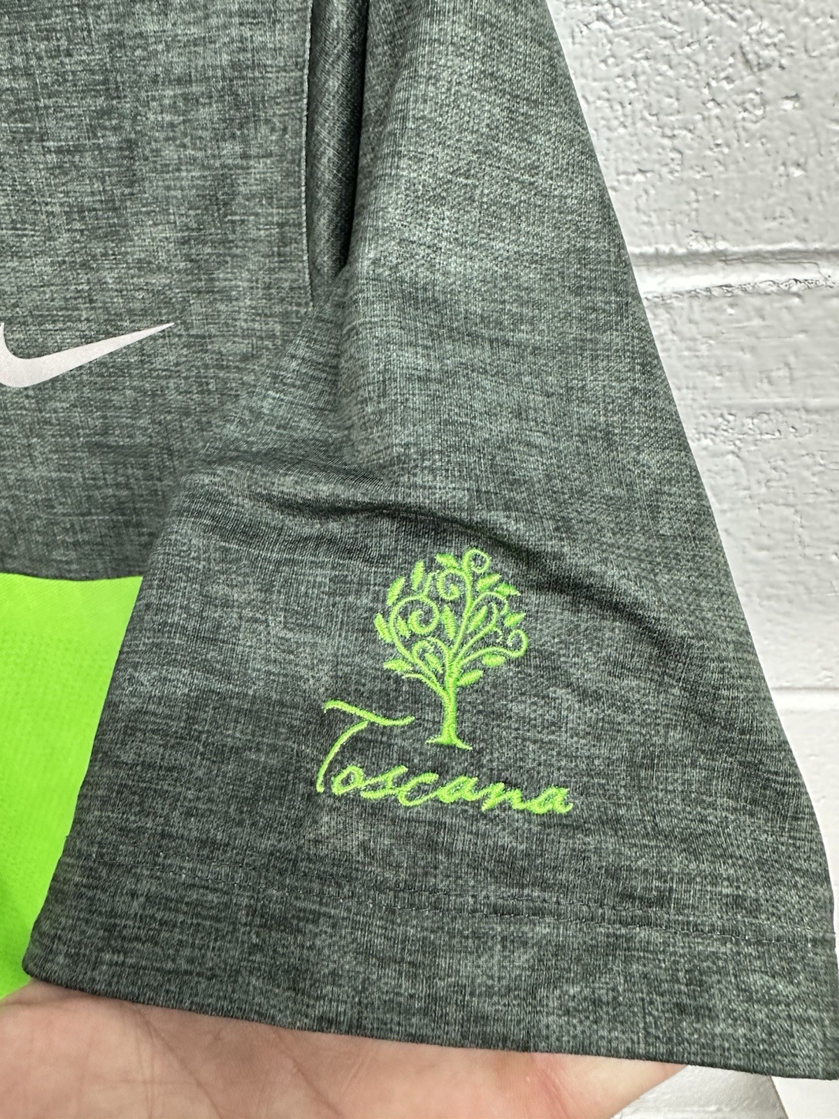 Nike Major Moment Golf Polo Shirt 685723 Momentum Golfing Grey Green XL *LOGO gallery