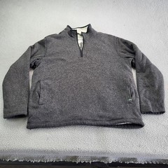 Orvis 1/4 Zip Pullover Mens XL Gray Performance Sherpa Lined Fleece Pockets
