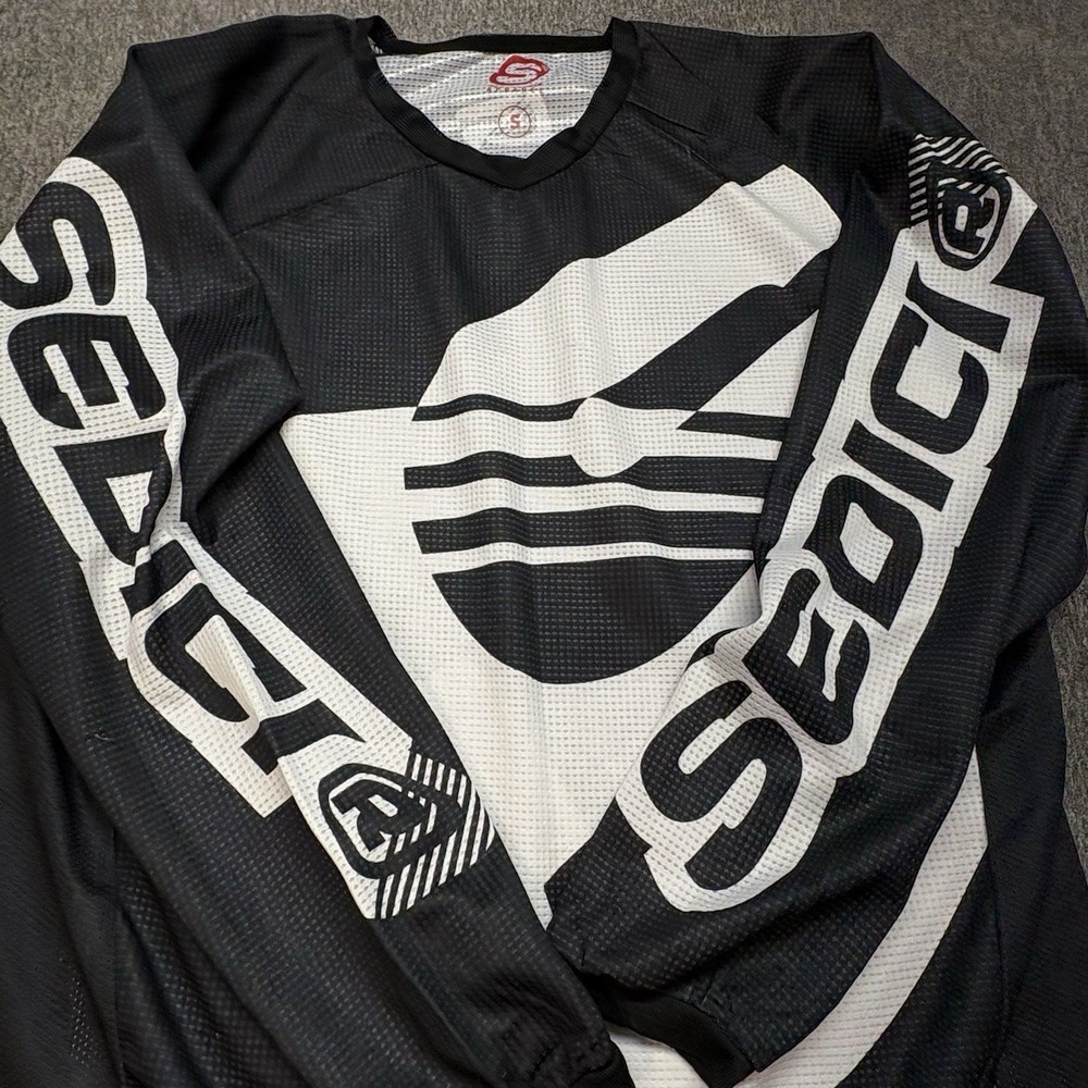 Sedici Apparel Long Sleeve Motocross Jersey T-Shirt Mens S - Black and White