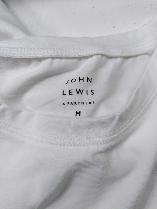 John Lewis Men's T-Shirt M White Polyester with Viscose, Elastane Basic gallery