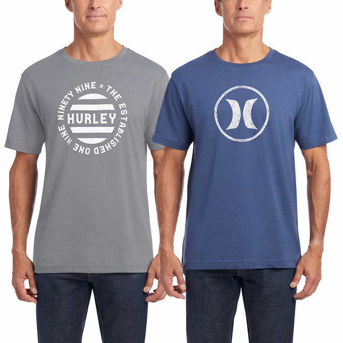 Hurley Mens 2-Pack Dark gray and Navy Graphic T-Shirt Size L gallery