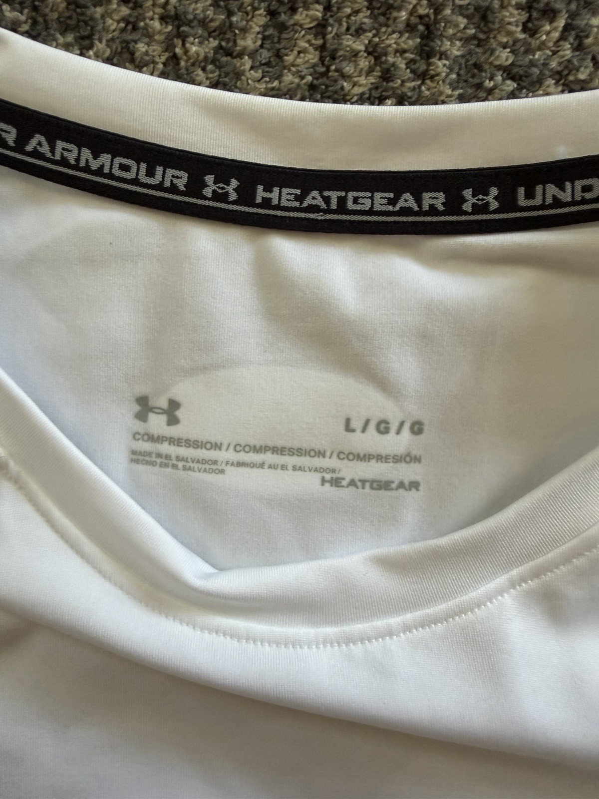 Men’s Under Armour Heat Gear Compression Long Sleeve Shirt White Sz Large NWT gallery