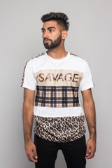 Victorious Men’s Casual 3D Savage Design Leopard Print Block T-Shirt TS7286
