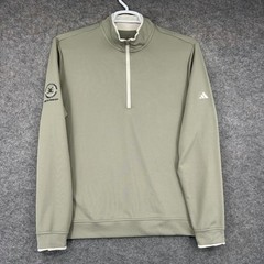 Adidas Bayou Golf Club Sweater Mens Large Green Quarter Zip Pullover Top