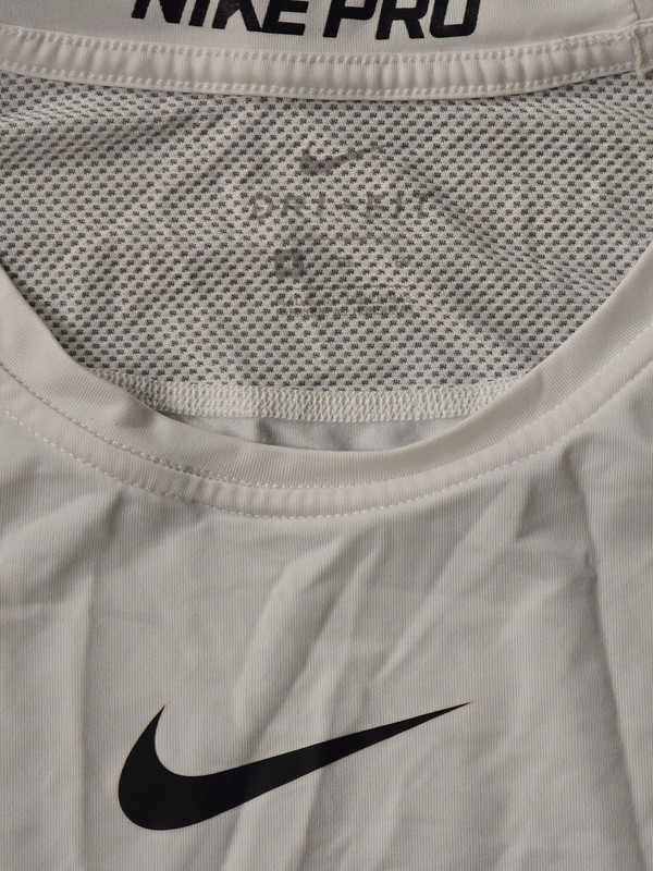 Nike Pro Dri Fit Compression Shirt Medium White Short Sleeve Muscle Men's gallery