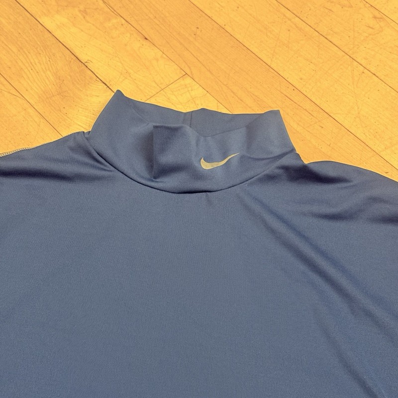 Nike Pro Compression Shirt Mens Large Blue Mock Neck Long Sleeve Dri-Fit Tight gallery