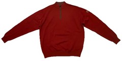 Peter Millar XL Quarter Zip Wool Cotton Sweater Maroon NWT