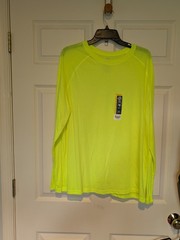 Athletic Works Shirt Performance Blend Large 42-44 Long Sleeve SZ L neon acid